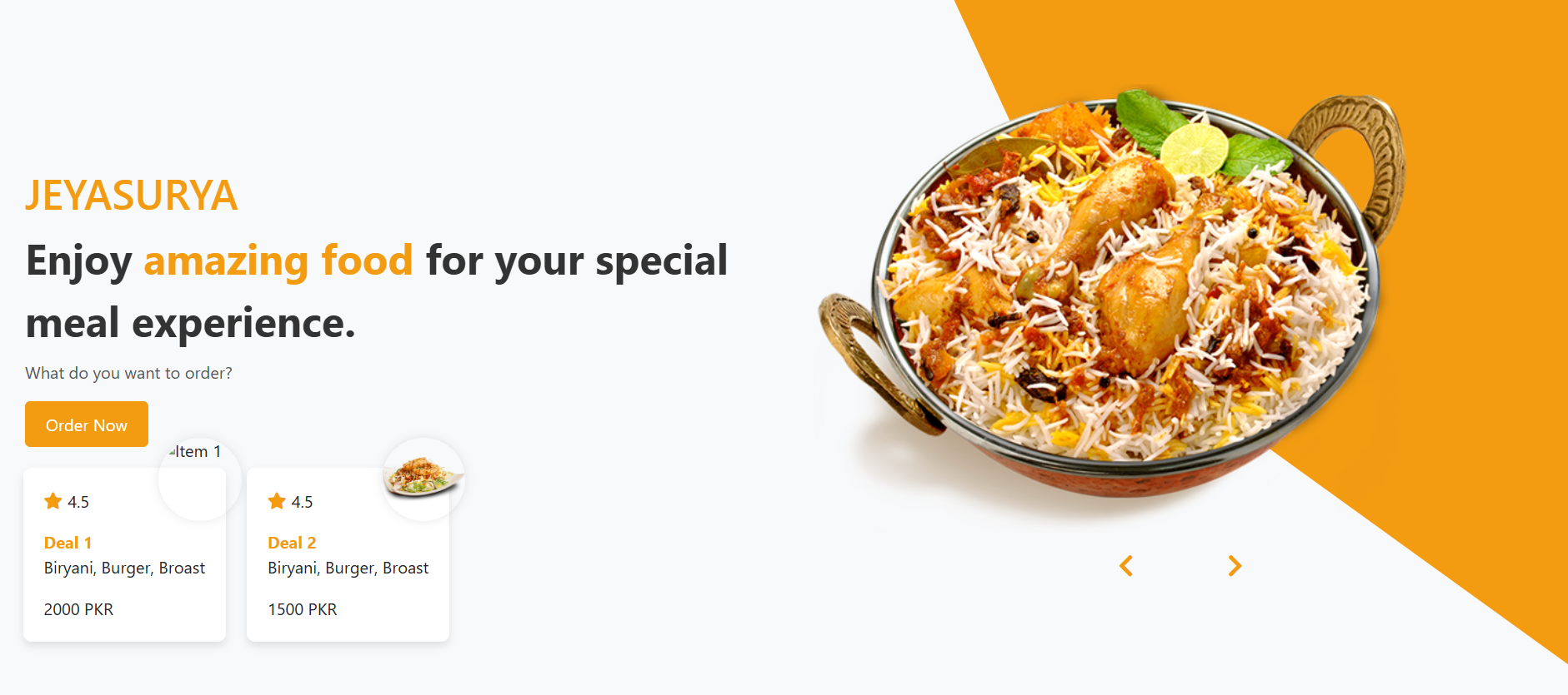 Jeyasurya Restaurant website preview